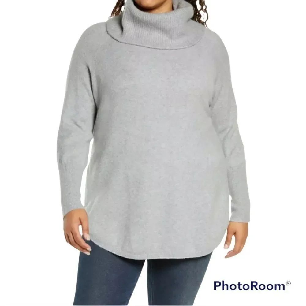 Caslon grey turtleneck sweater NWT M